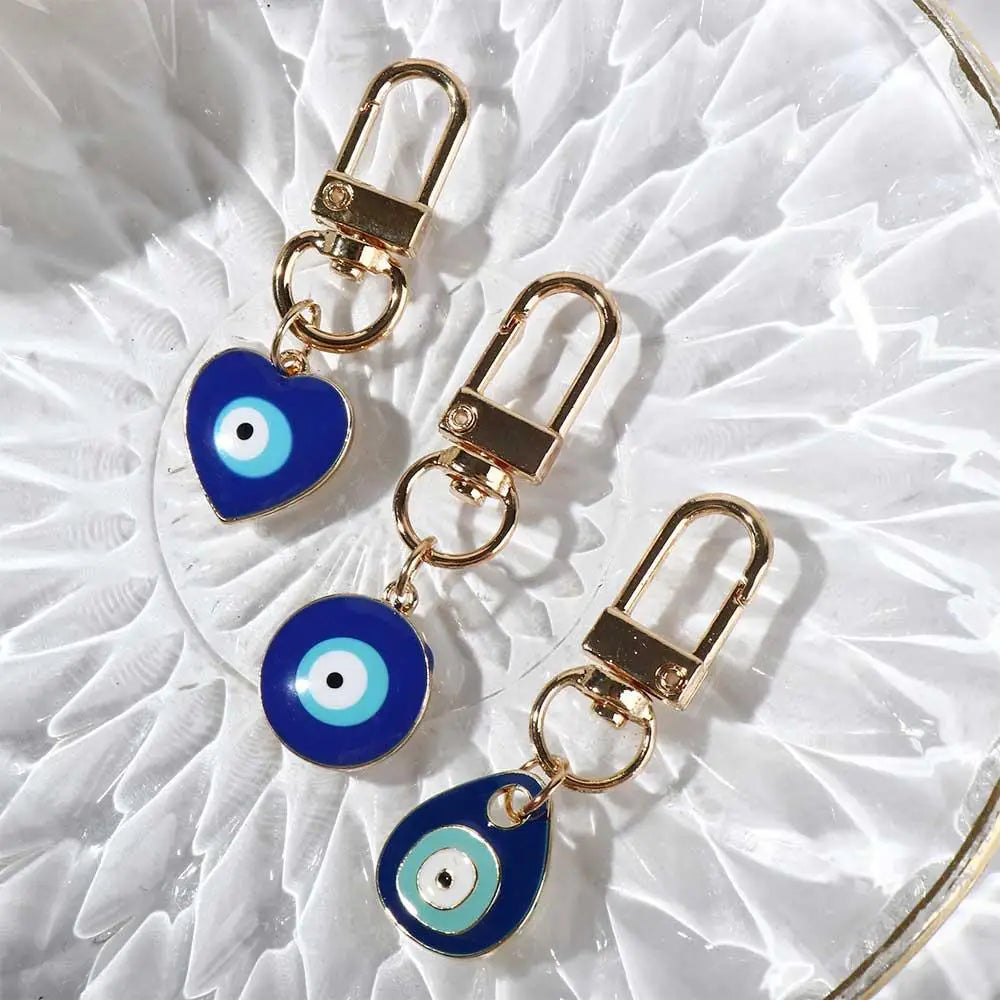 Car Accessories DIY Trinkets Ornaments Key Ring Holder Evil Eye Keychain Blue Eye Key Chain Hamsa Hand Keyring Car Keyring