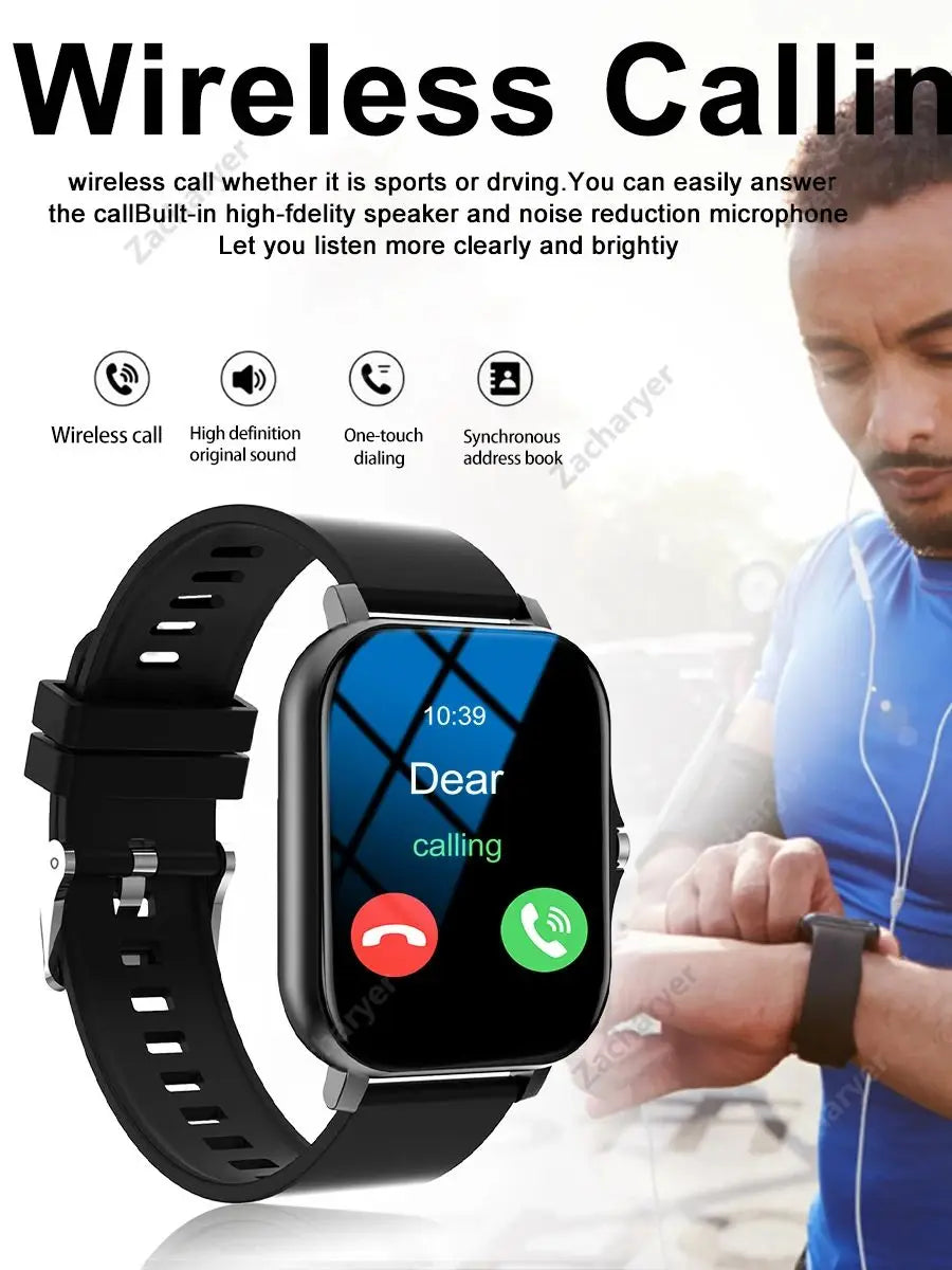 Hot Multi-Sport Mode Smartwatch, Sedentary Reminder, Weather Forecast, Message Notification, Compatible with Android & iPhones