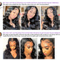 180% Density Body Wave Lace Front Human Hair Wig 13x6 HD Transparent Human Hair Wig Pre Pluck For Women Natural Black Color Wig